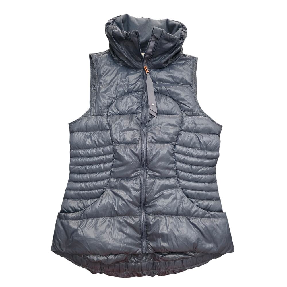 Lululemon Fluffin' Awesome Goose Down Vest Blue Denim Size 8